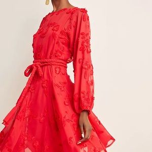 Anthropologie Red Textured Mini Dress - Mare Mare